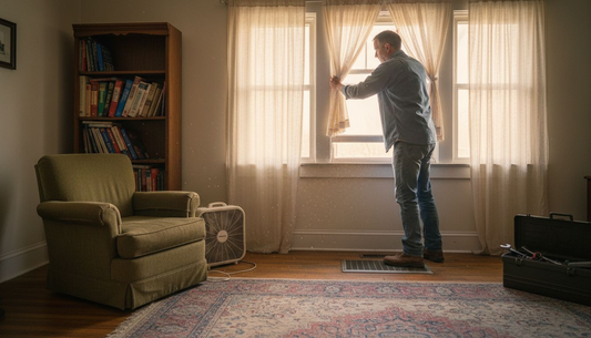 Homeowner opening window for ventilation improvement