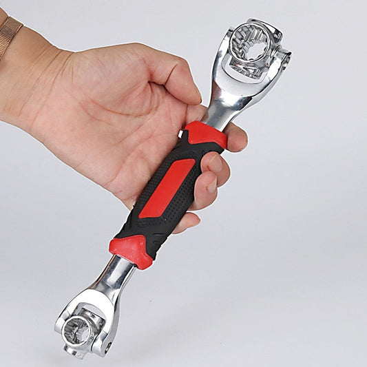 Multi-function wrench tightening a bolt on car engine”

“Close-up of 48 in 1 wrench head showing adjustable angles”

“Socket wrench tool set used for home repairs”

“Universal wrench tool being used on plumbing pipes”

“48 in 1 wrench rotating to different socket sizes”

“Durable steel socket wrench tool with ergonomic grip”
Handy 48 in 1 tool on garage work table”